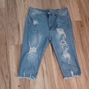 J1 - Distressed Blue Women's Jeans. Size L